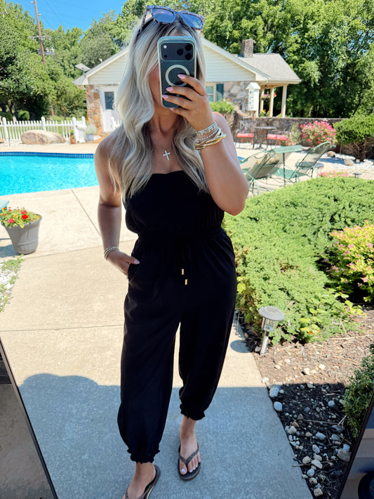 Strapless Balloon Leg Jumpsuit