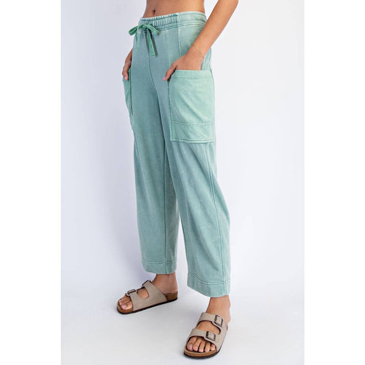 MINERAL WASHED CROPPED CARGO PANT