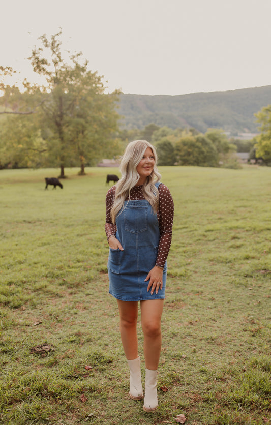 Denim Overall Mini Dress