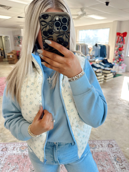 Frosted Bloom Puffer Vest