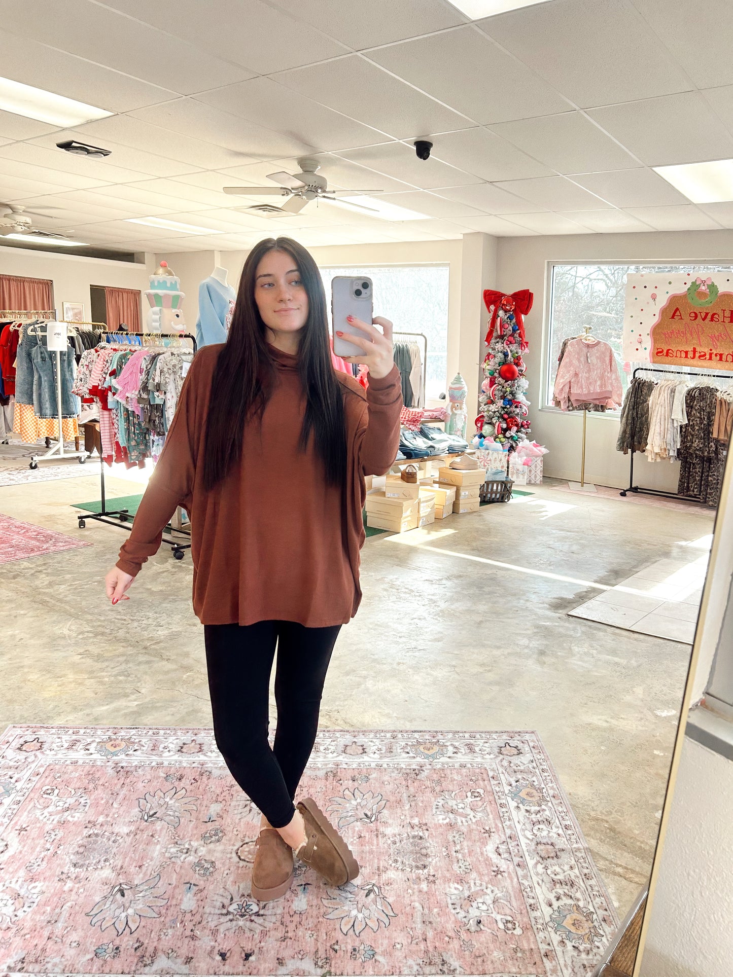 Oversized Turtleneck Dolman Top