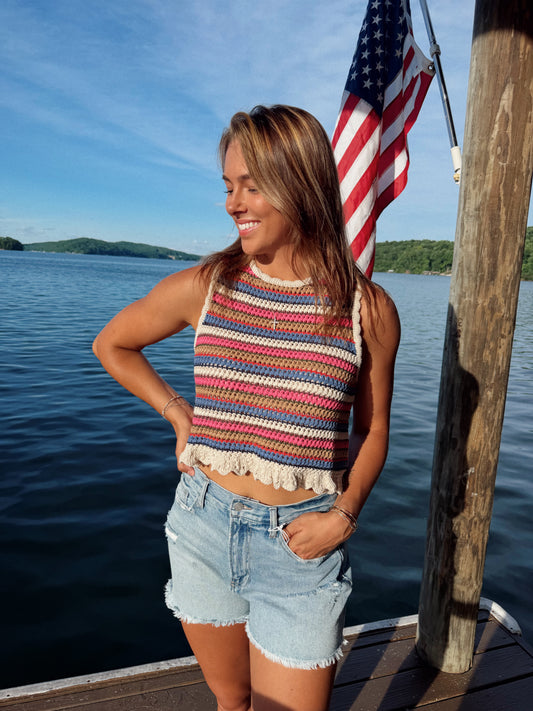 MULTI COLOR KNIT TOP