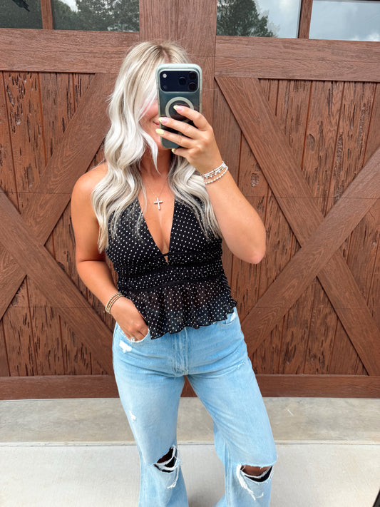 DOTTY Open Back Halter Top