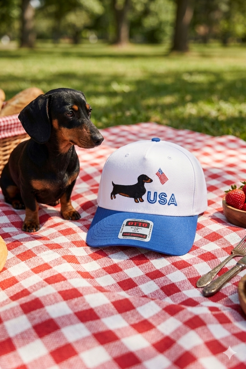 Red White and Woof Hat
