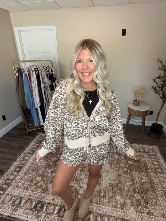LEOPARD LOUNGE SHORTS