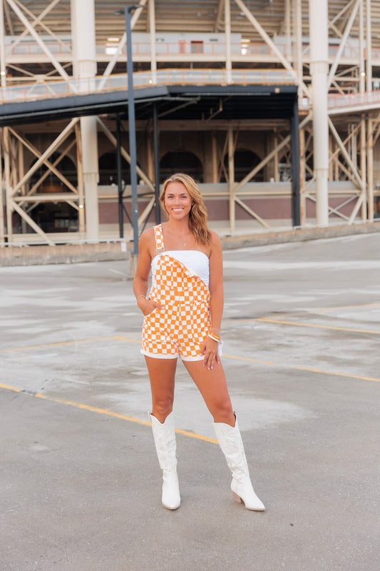 GAME DAY CHECKERED OVERALLS