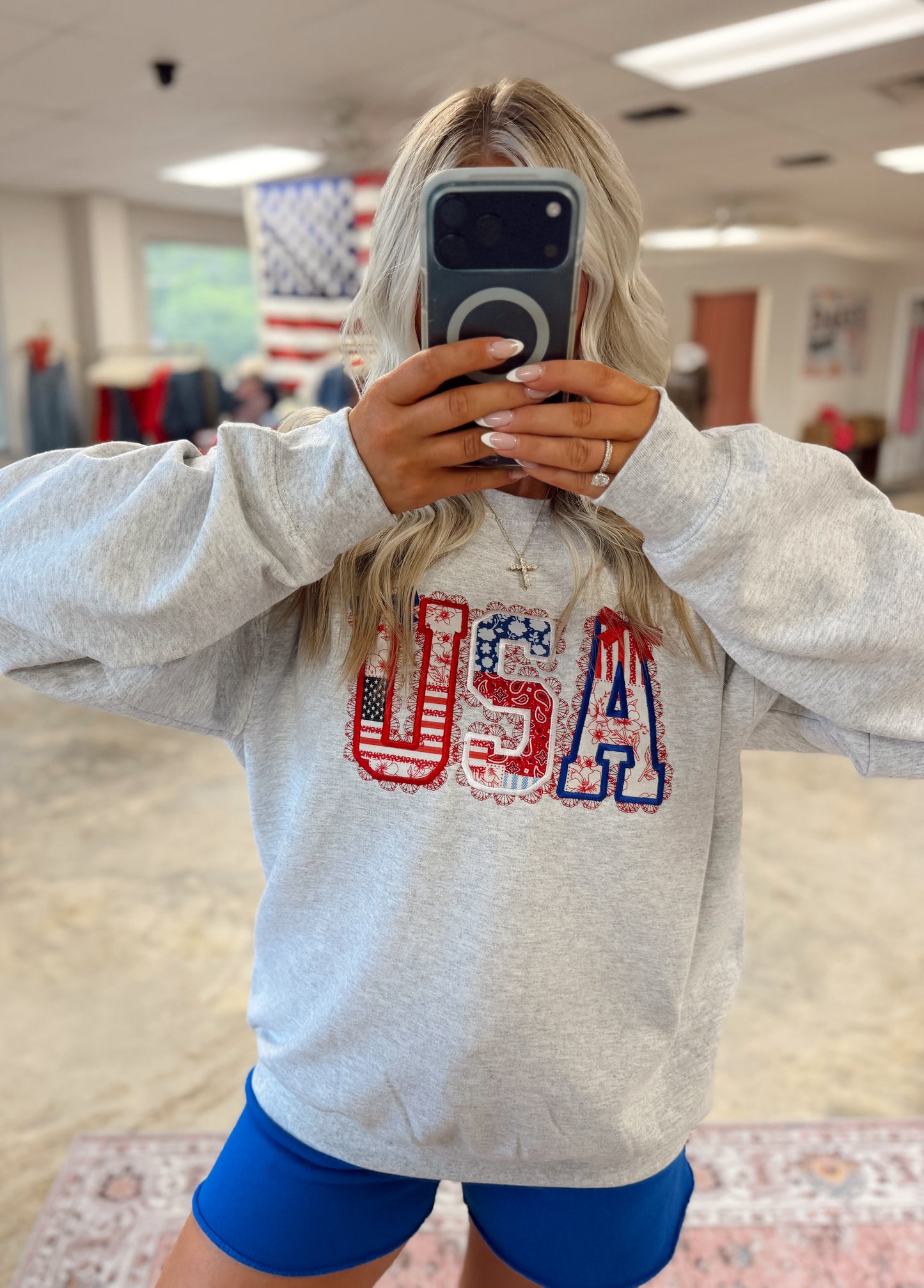 USA Embroidered Sweatshirt