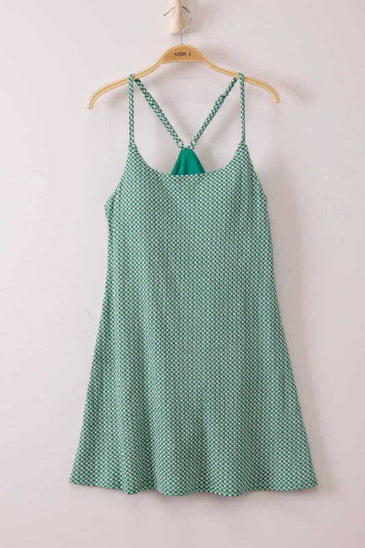 Textured Checkered Tennis Dress