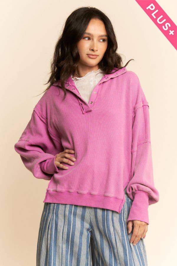 PLUS BUTTON HENLEY TOP