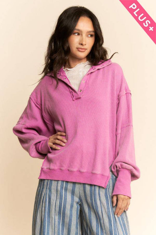 PLUS BUTTON HENLEY TOP