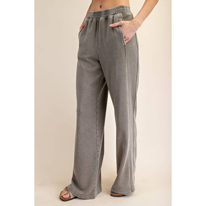 MINERAL WASHED WIDE LEG SWEATPANTS