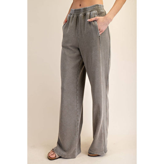 MINERAL WASHED WIDE LEG SWEATPANTS