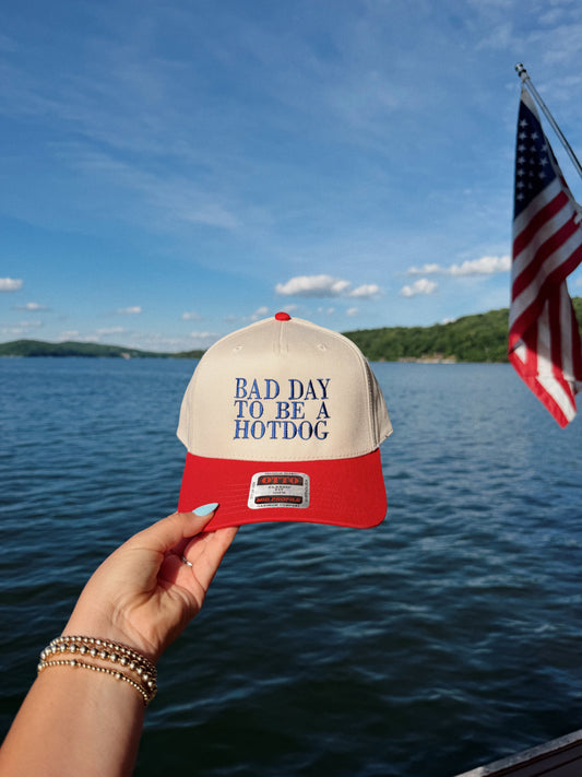 Bad day to be a hotdog Embroidered Hat