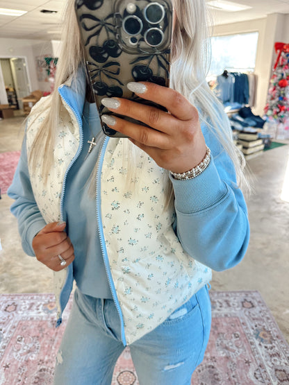 Frosted Bloom Puffer Vest