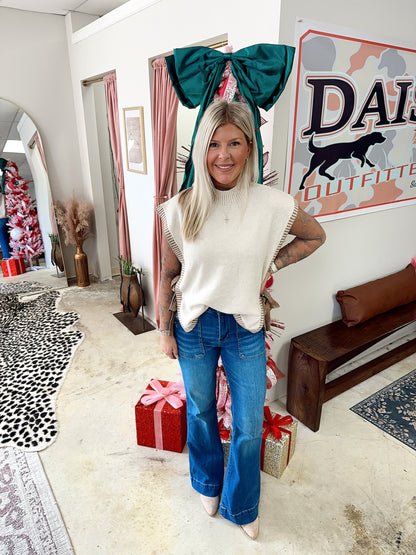 Side Tie Detail Knit Sweater Vest Top