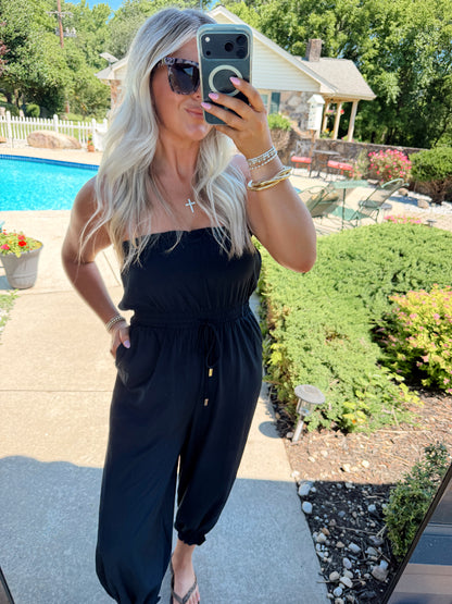 Strapless Balloon Leg Jumpsuit