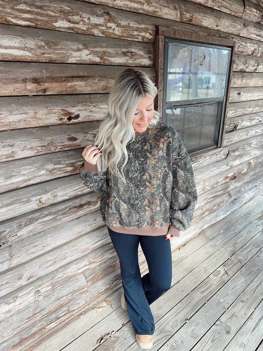 Dark Woodland Camo Sweatshirt