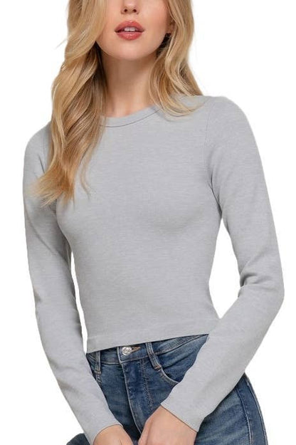 Long Sleeve Rib Seamless Top