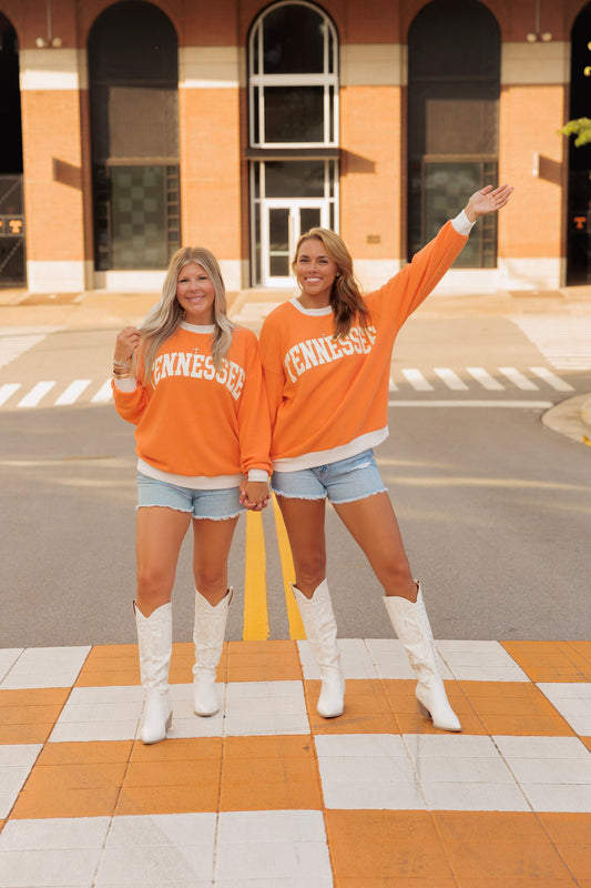 TENNESSEE CONTRAST WAFFLE PULLOVER