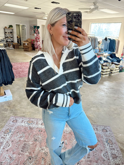 Collared Charcoal Sweater