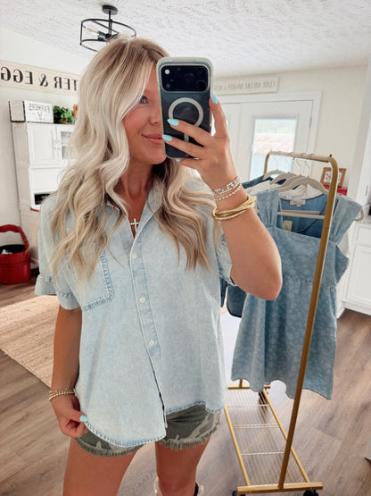 Backroad Blues Denim Top