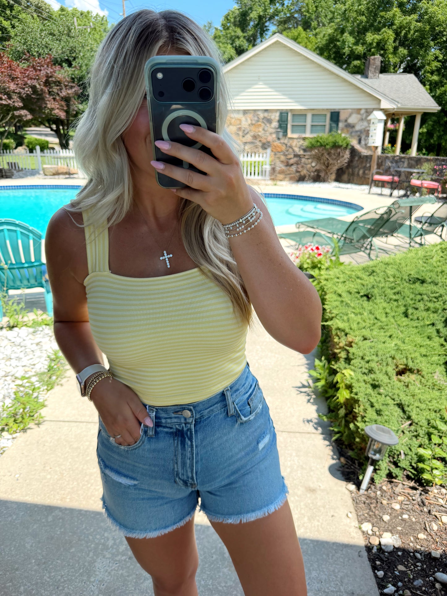 Striped Square Crop Top
