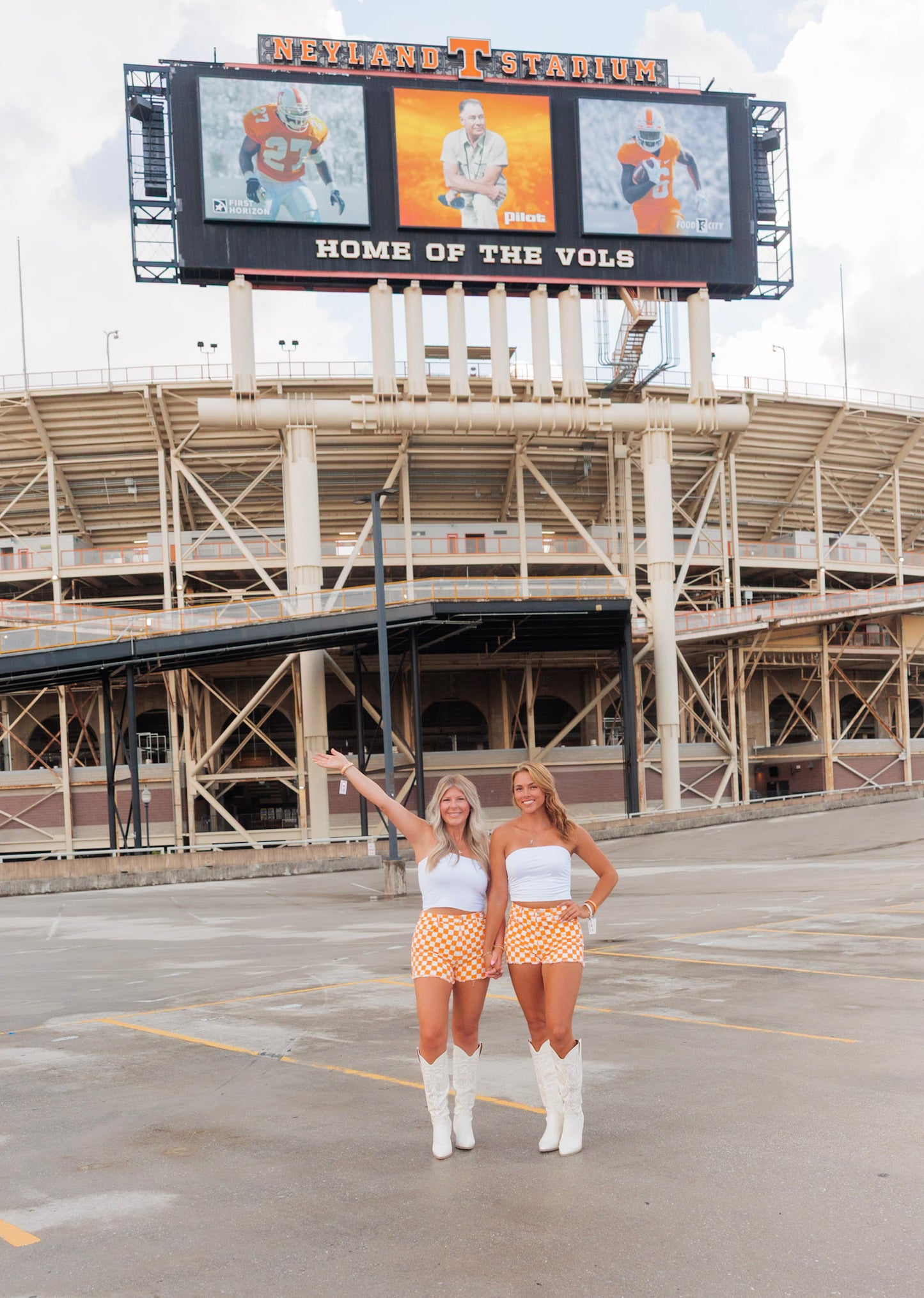 Orange and White Checkered Shorts