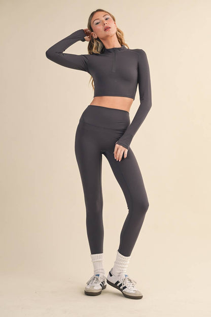 Performance Fitted Crop Pullover with Half Zip