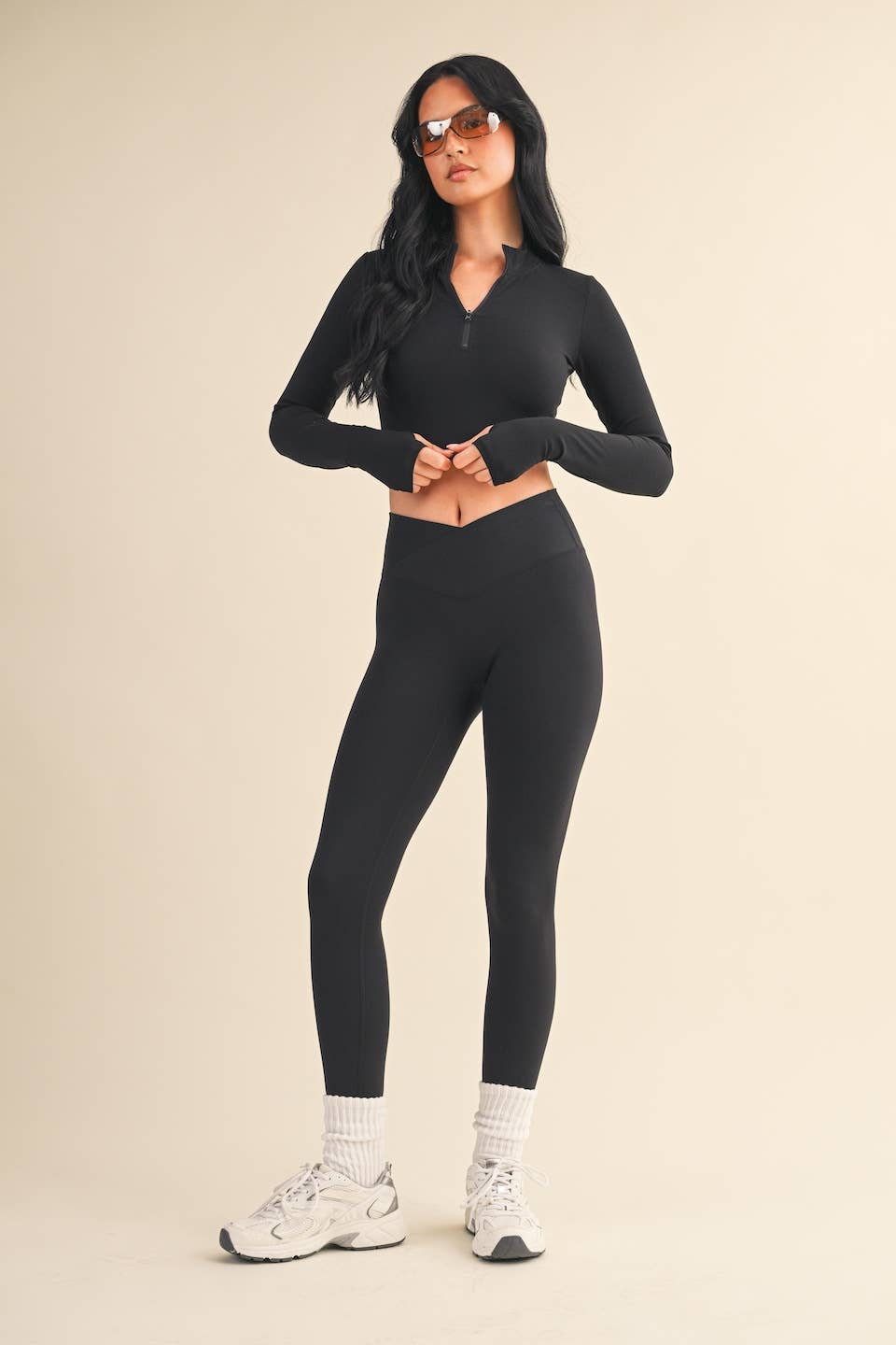 Performance Fitted Crop Pullover with Half Zip