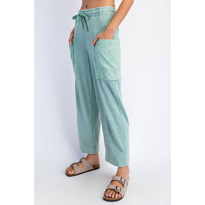 MINERAL WASHED CROPPED CARGO PANT