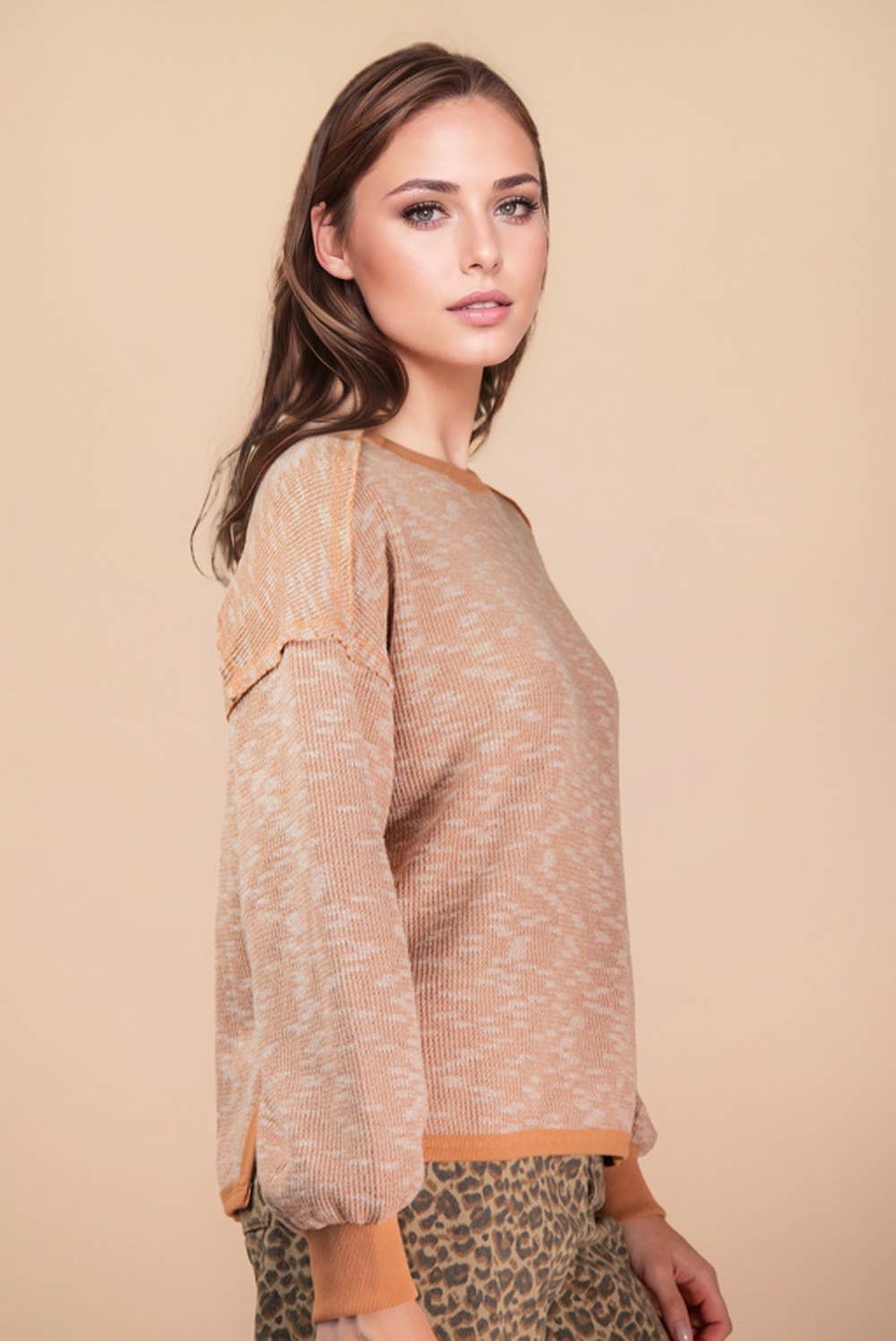 PLUS SIZE Textured Casual Top