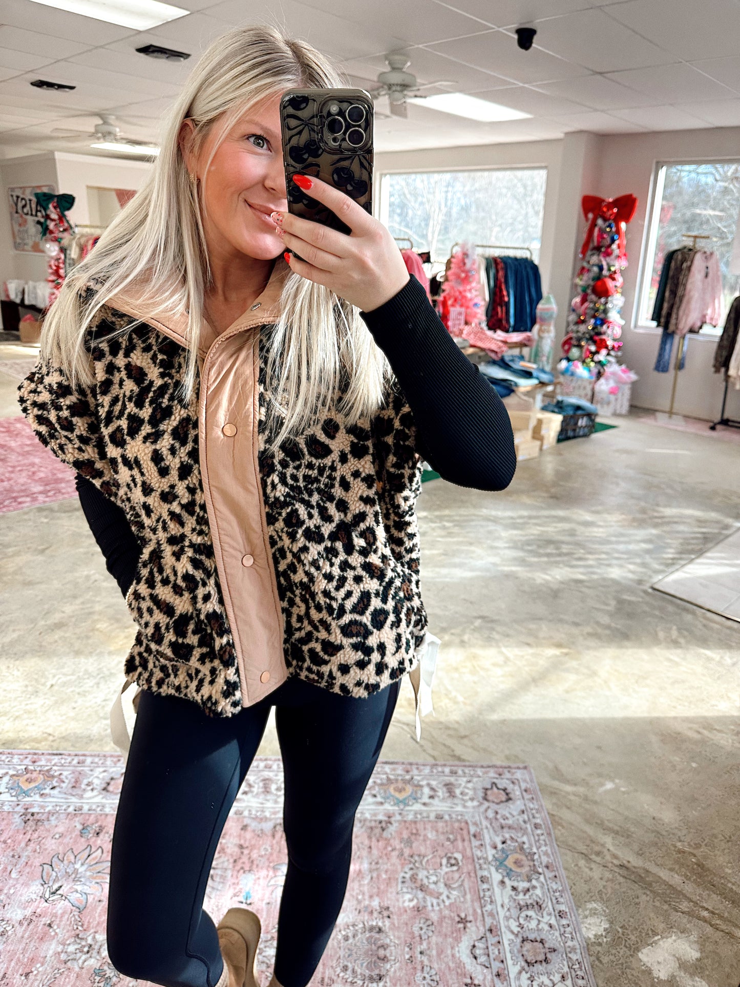 Leopard Button Down Vest