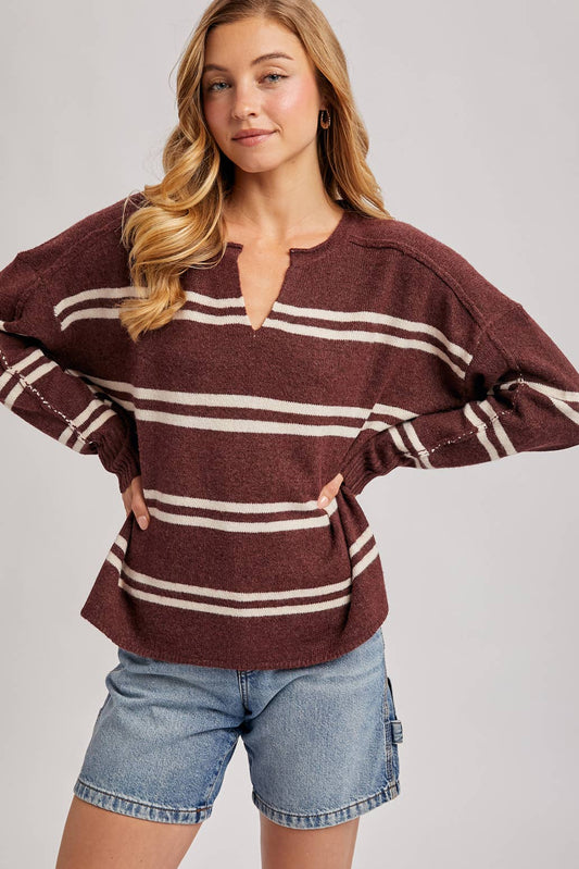 STRIPED KNIT SWEATER