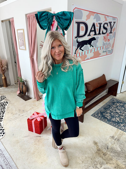 Double Ribbed Exposed Seam Pullover