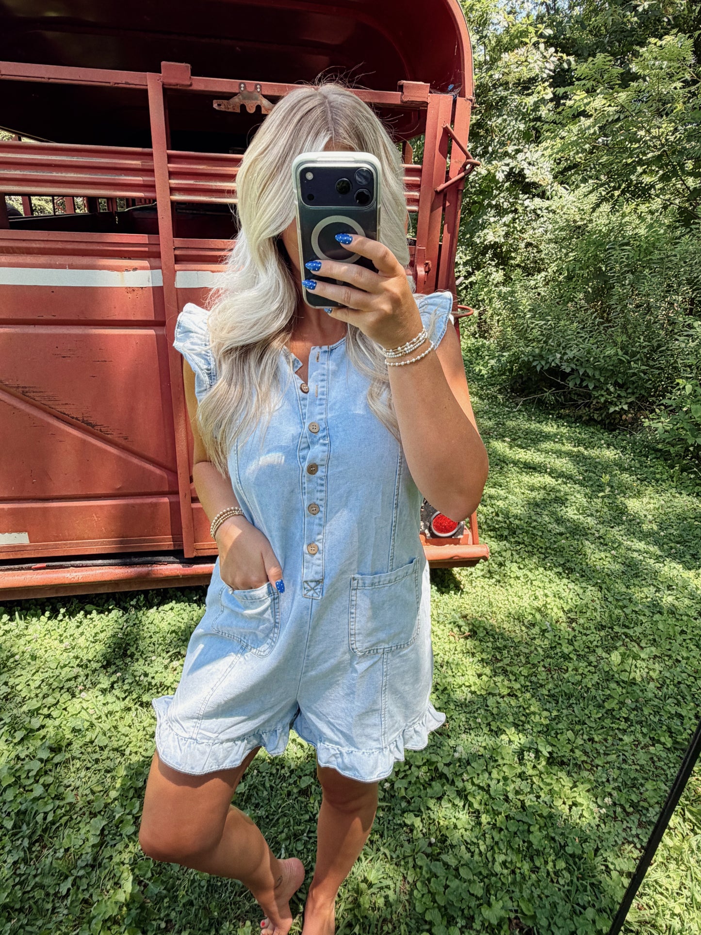 Barefoot Blue Jean Romper