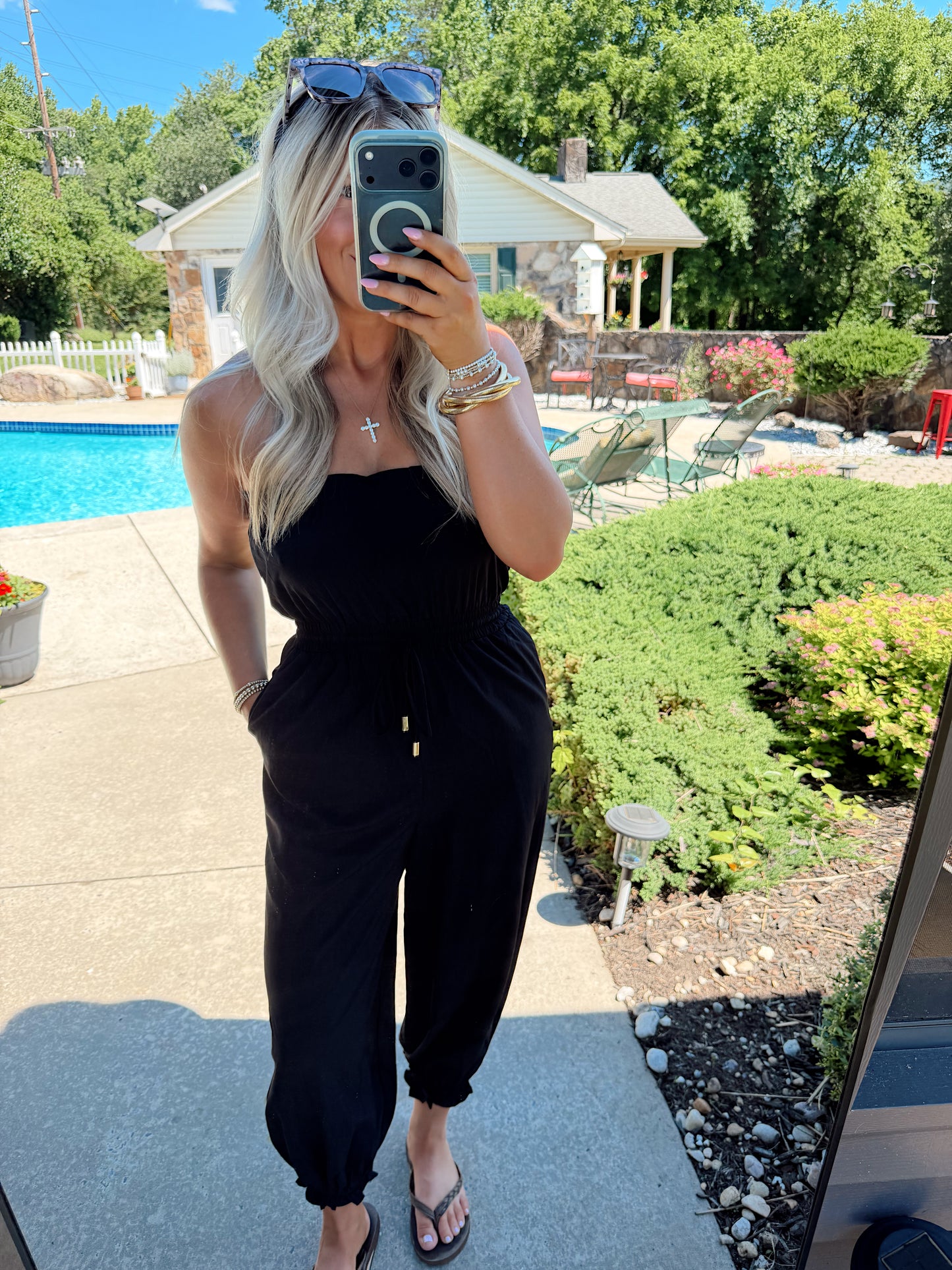 Strapless Balloon Leg Jumpsuit