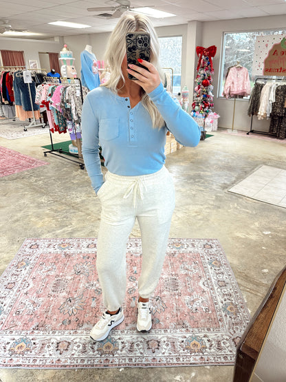 Ribbed Henley Long Sleeve