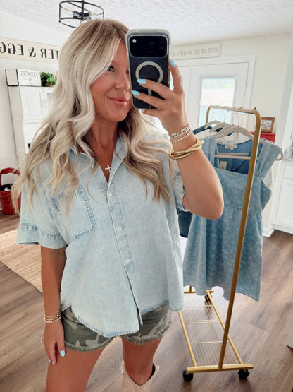 Backroad Blues Denim Top