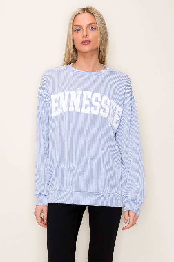 Blue Ribbed Tennessee Sweatshirt