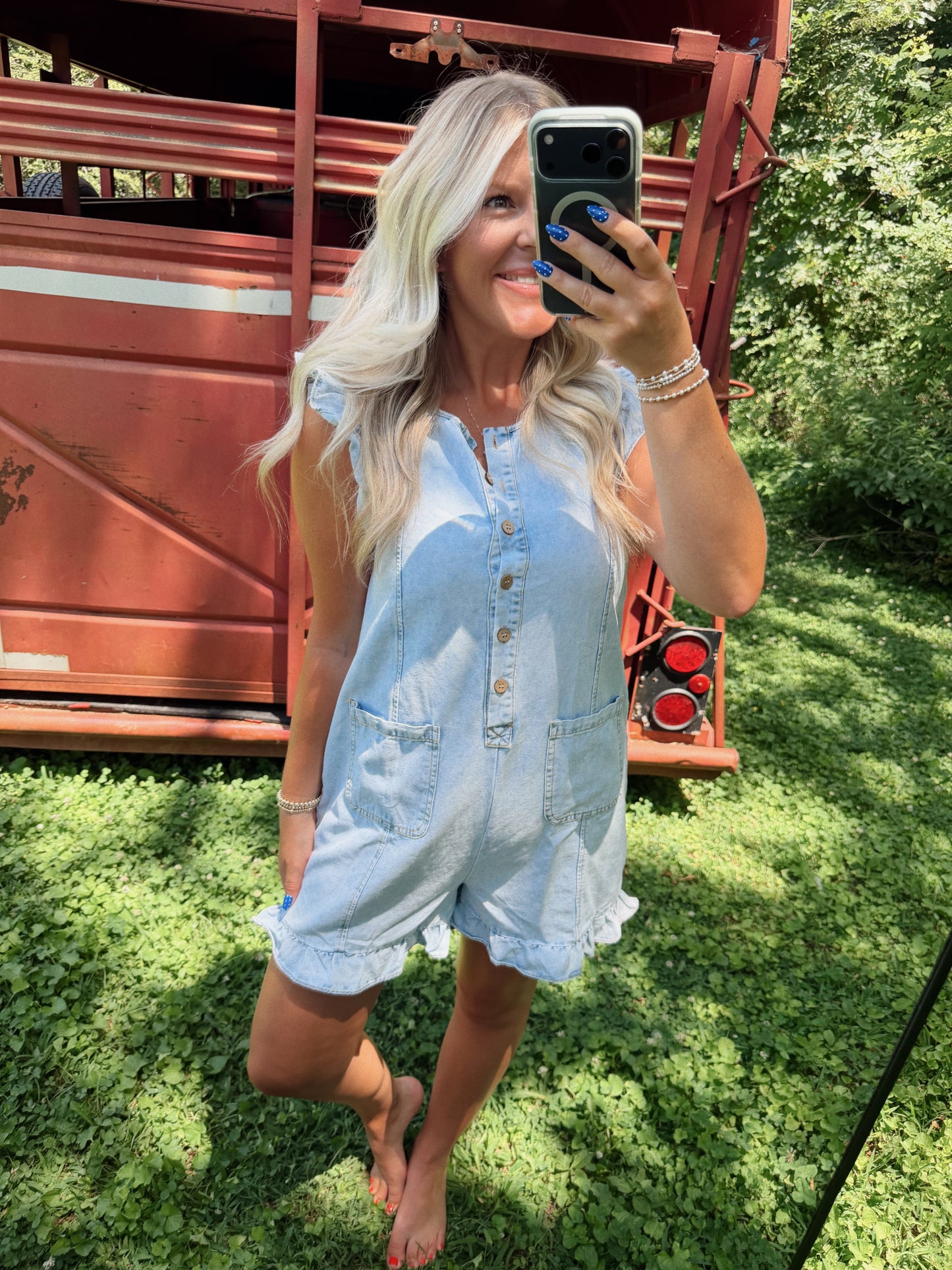 Barefoot Blue Jean Romper