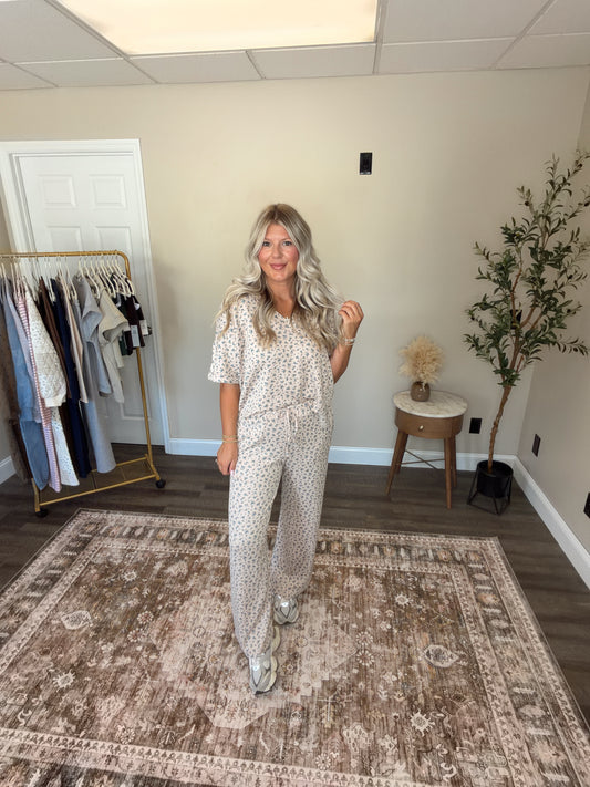DITSY FLORAL RIBBED TOP