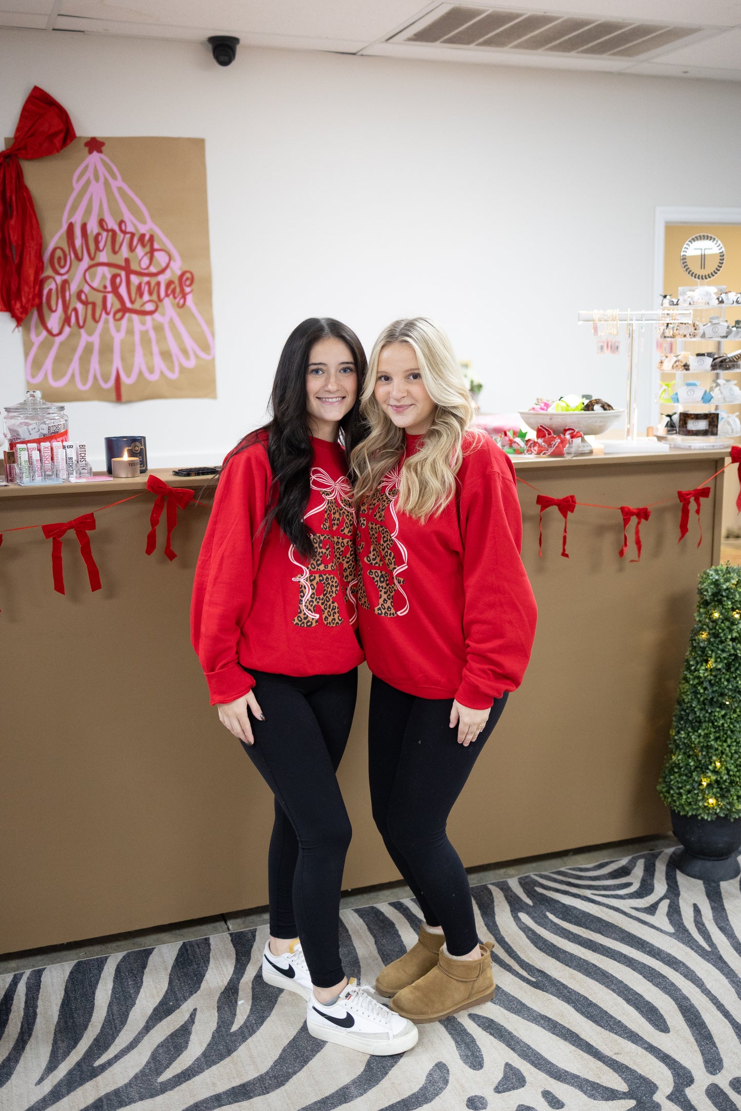 Merry Leopard Red Sweatshirt
