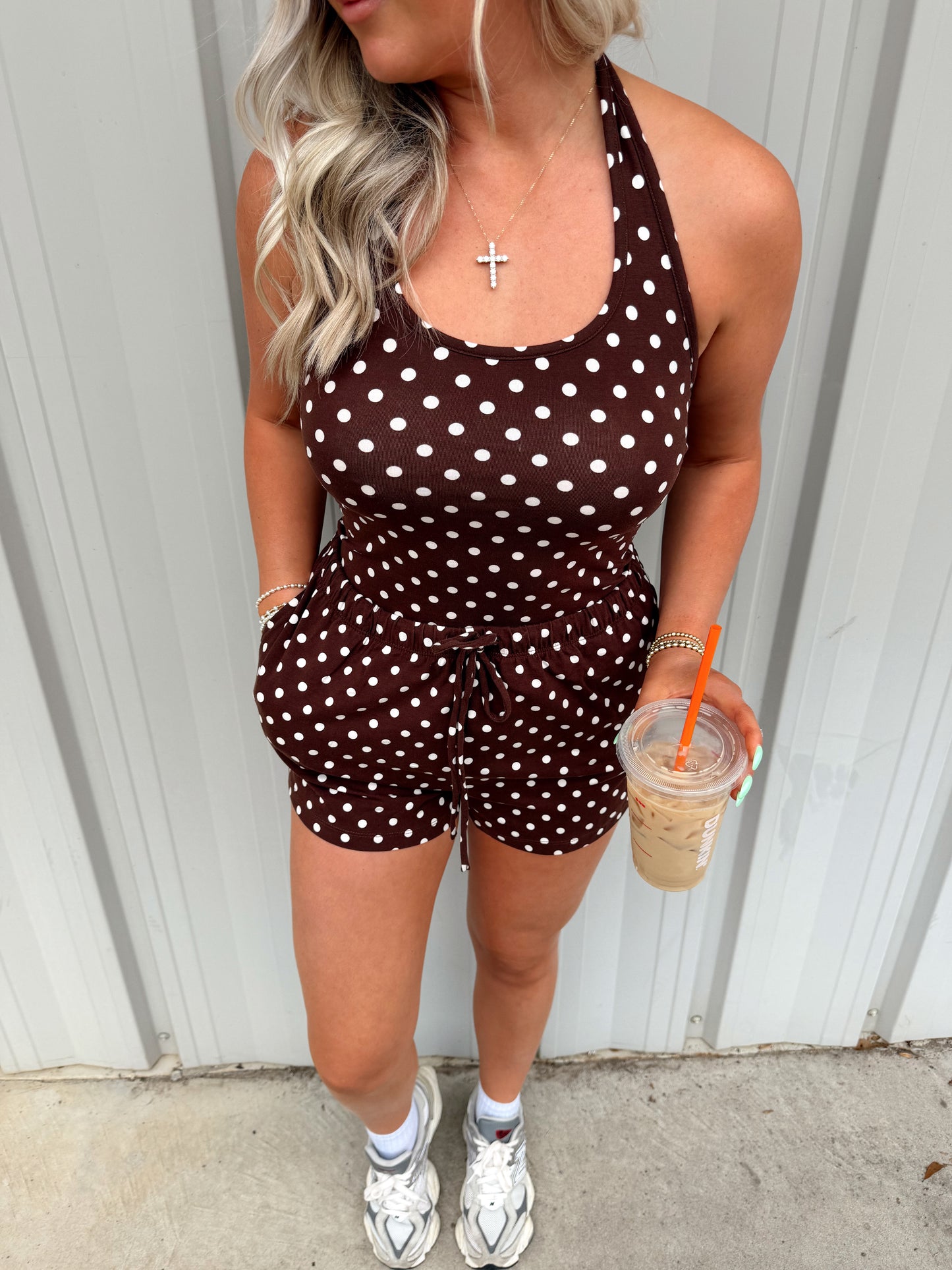 Polka Dot Drawstring Shorts