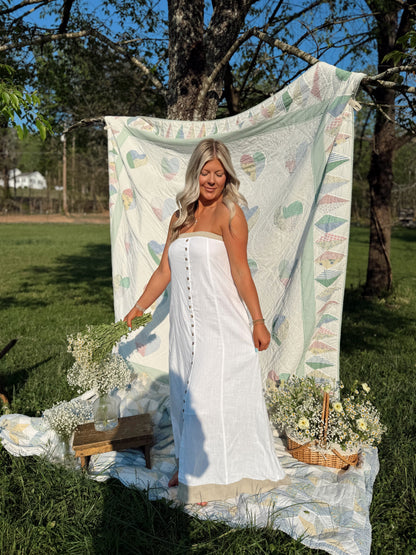 Country Linen Button Maxi