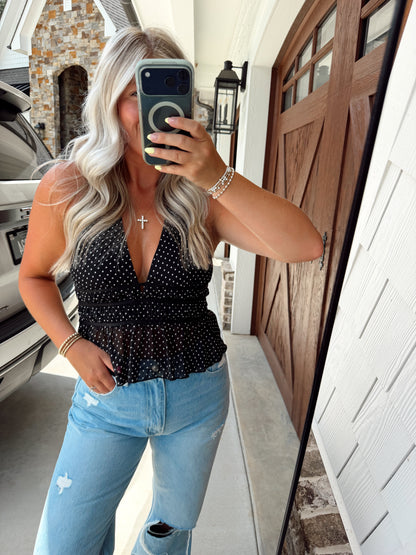 DOTTY Open Back Halter Top
