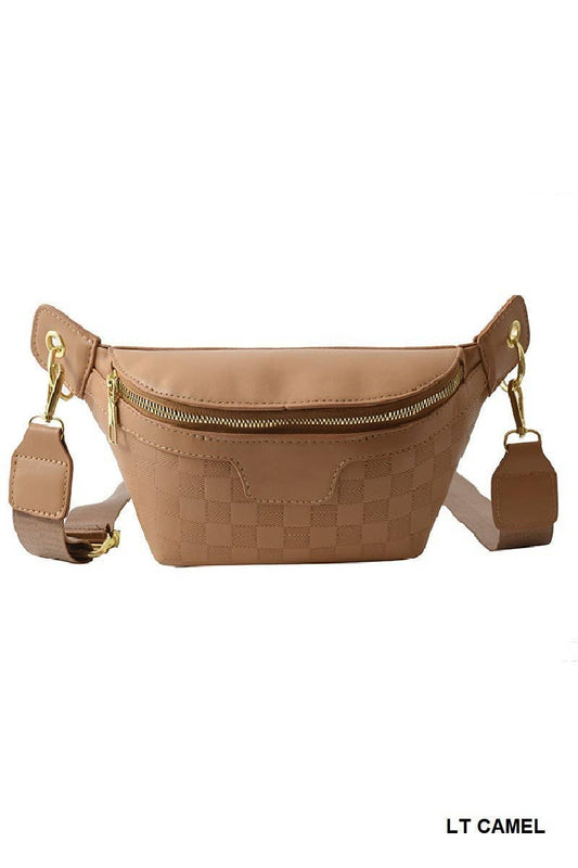 Leather Checkered Bum Bag
