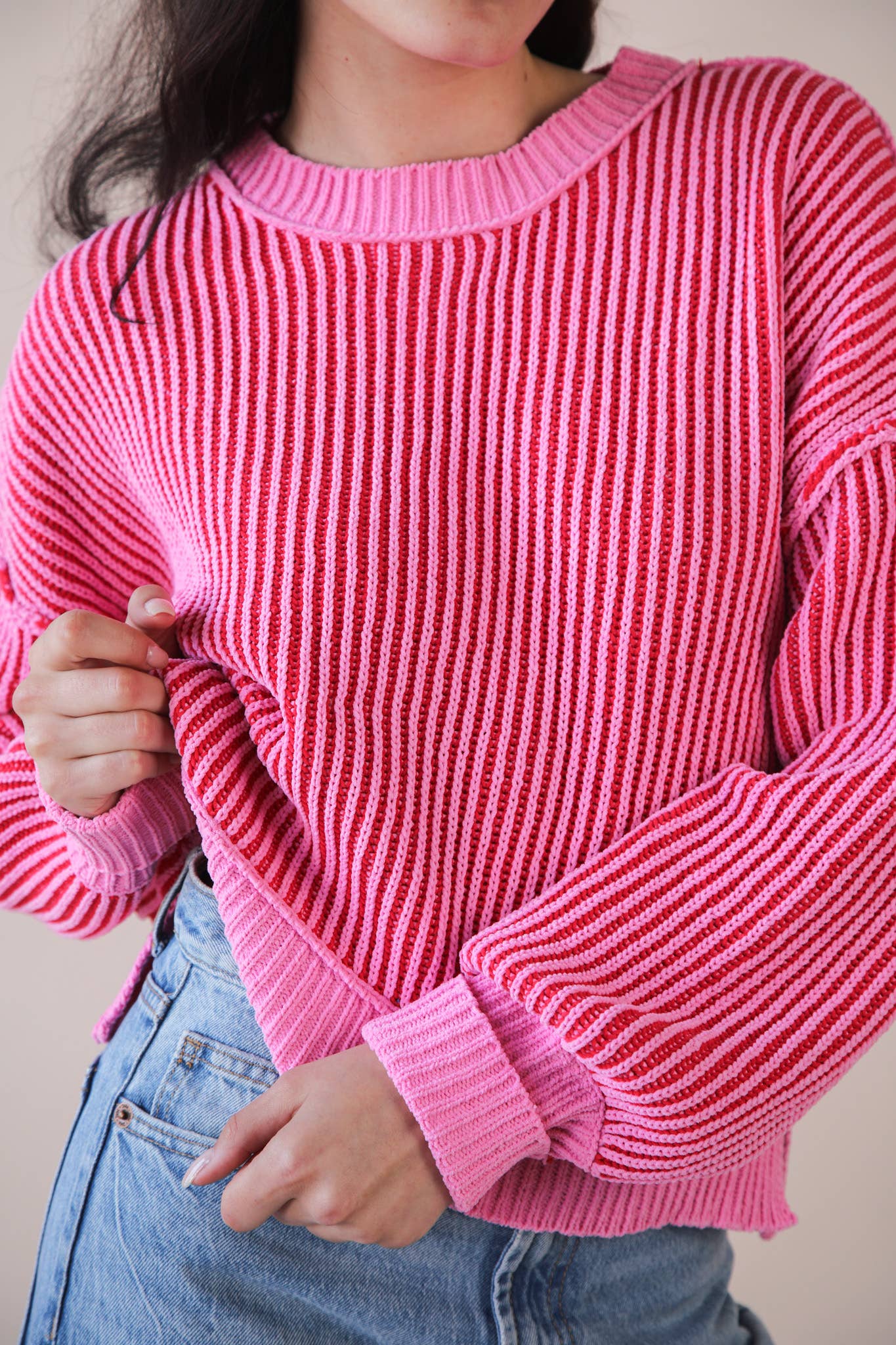 Two Tone Stripe Sweater