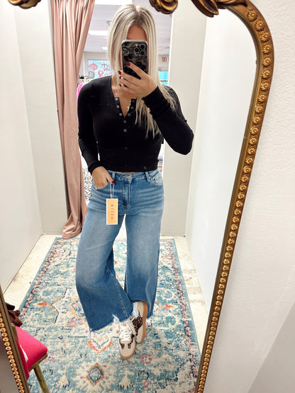 High Rise Crop Wide Leg Jeans