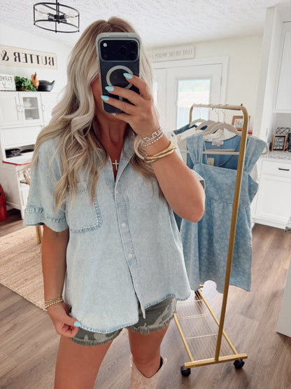 Backroad Blues Denim Top