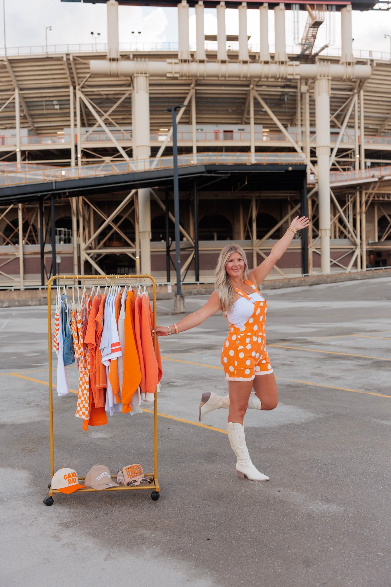 GAME DAY POLKA DOT OVERALLS